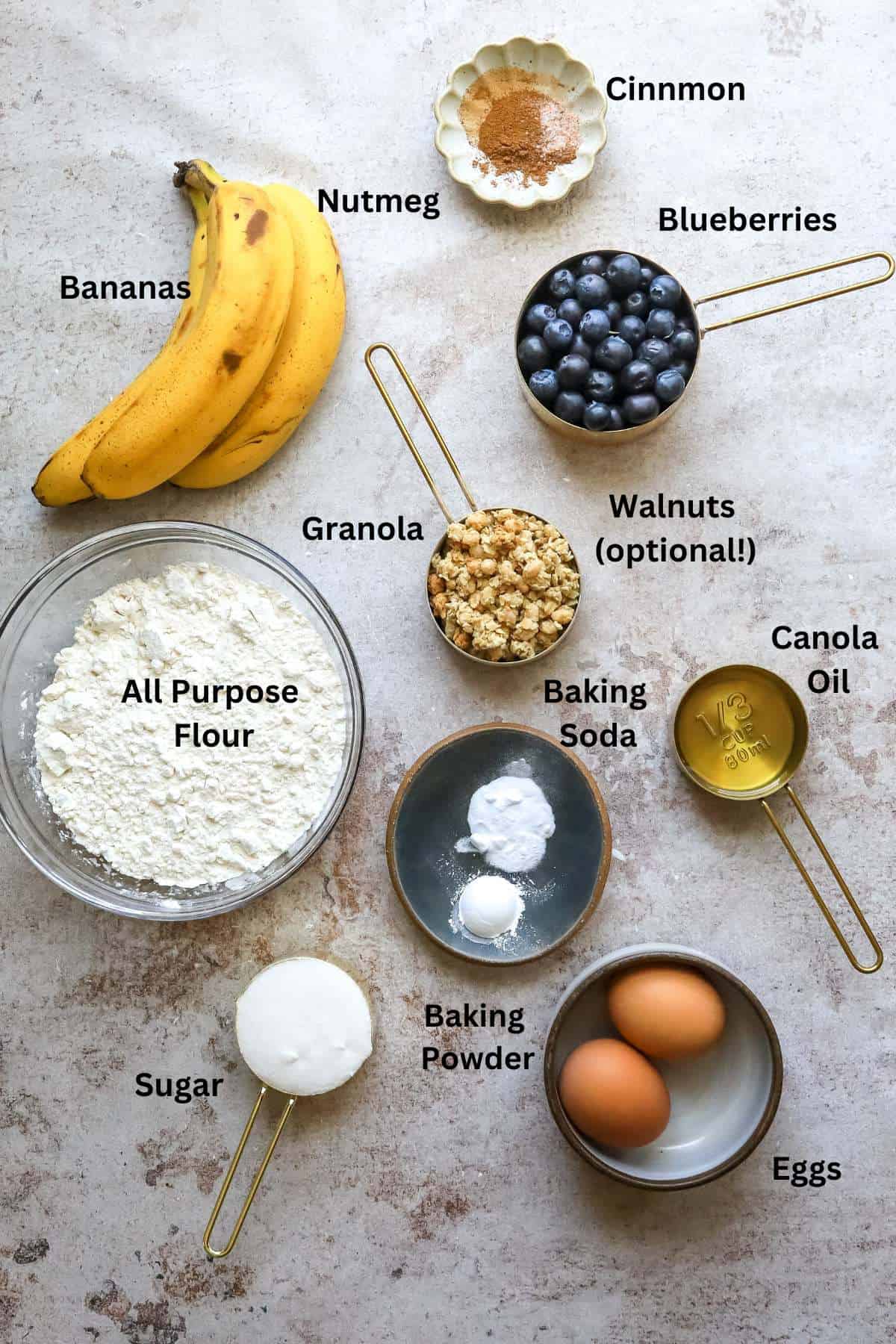 Ingredients needed to make this recipe on a counter in small bowls.