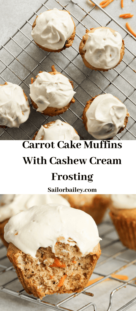 Carrot Cake Muffins With Vanilla Cashew Cream Frosting