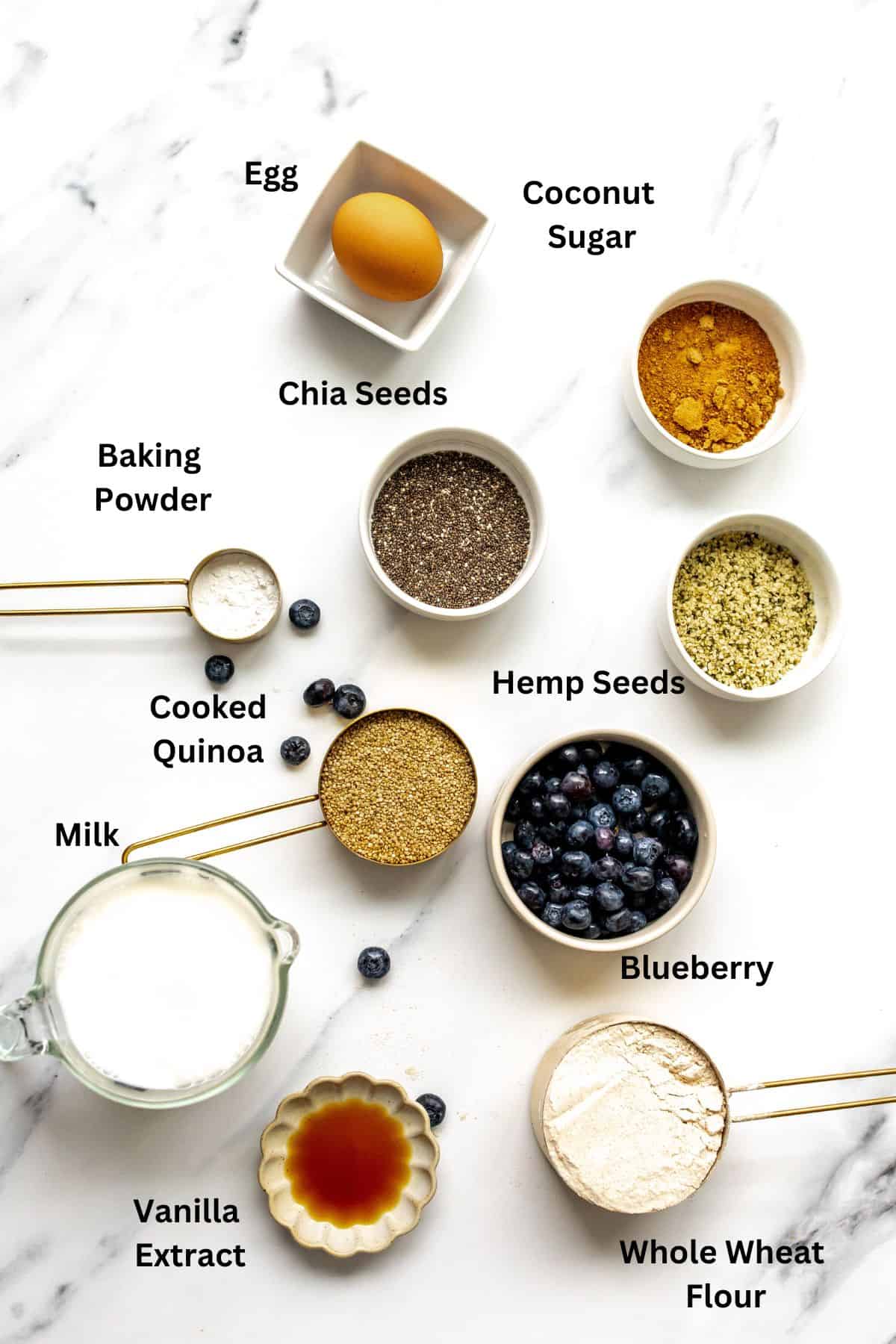 Ingredients needed to make this recipe in measuring cups.