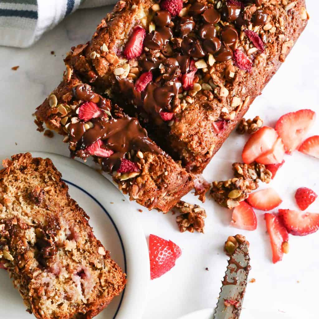 Easy Chocolate Strawberry Banana Bread