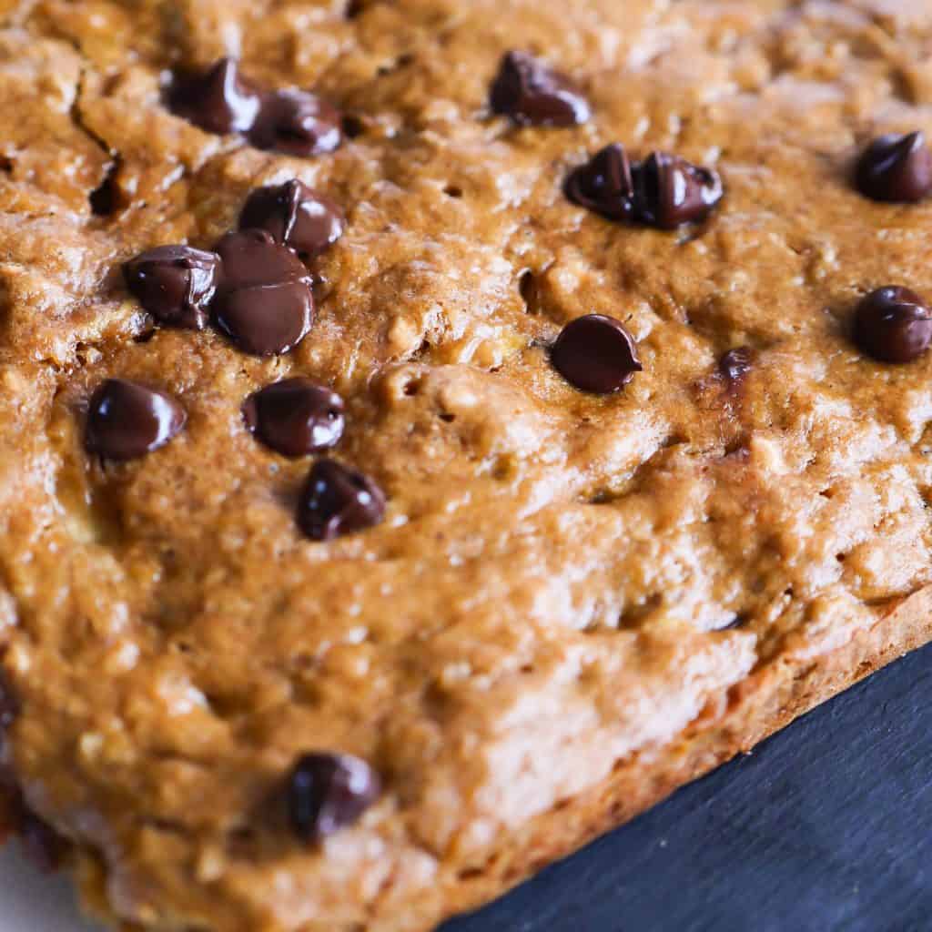 Peanut Butter Chocolate Chip Banana Bars