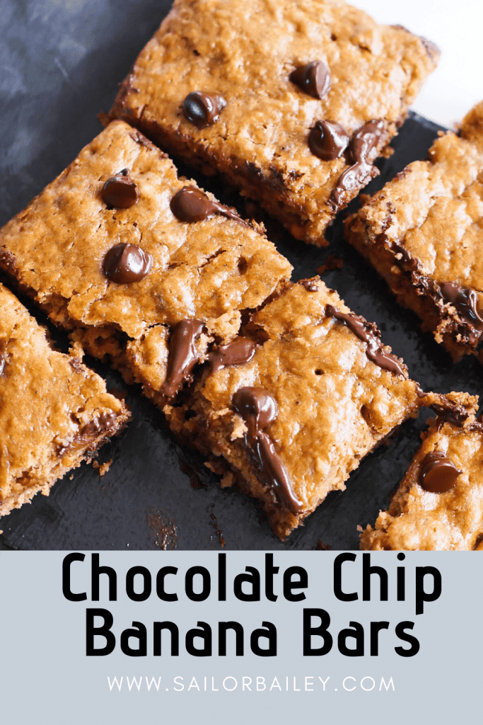 Peanut Butter Chocolate Chip Banana Bars