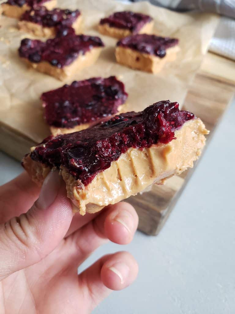 Easy Peanut Butter Jelly Freezer Bars