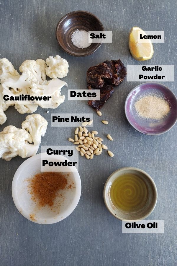 Ingredients for the cauliflower. 