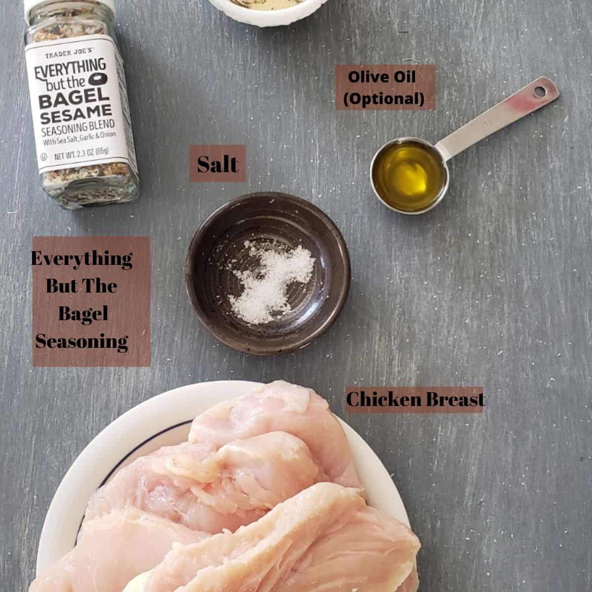 Ingredients for crispy chicken tenders.