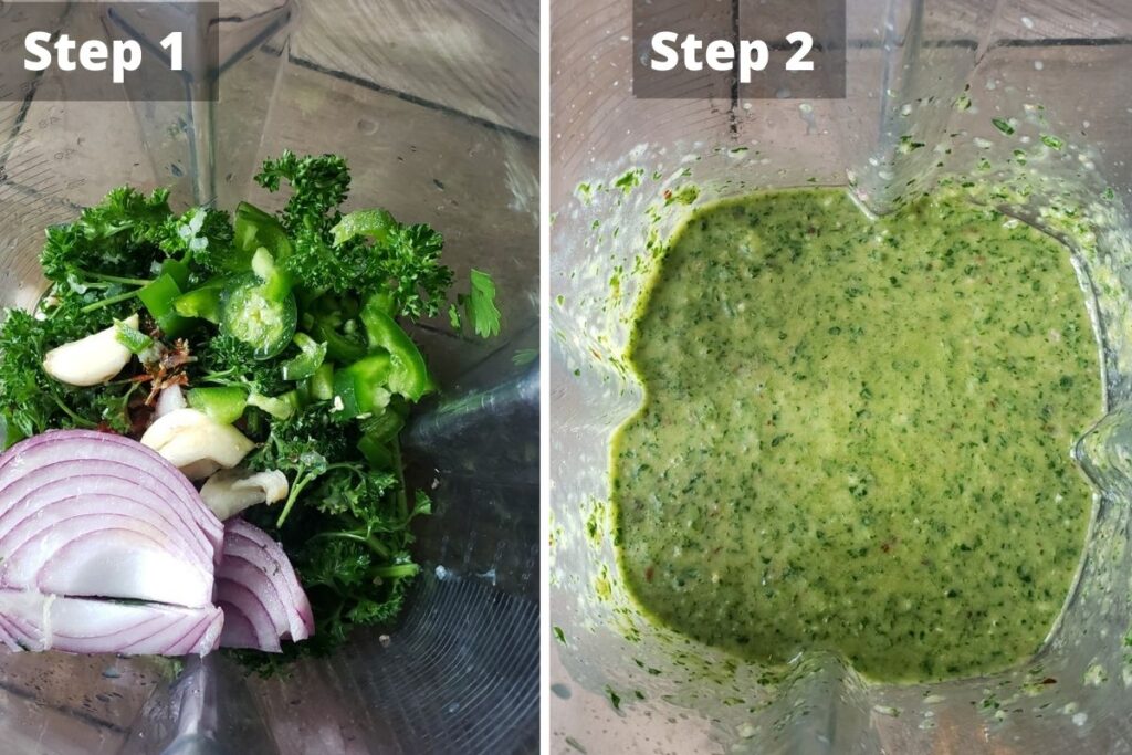 steps to make cilantro Chimichurri.