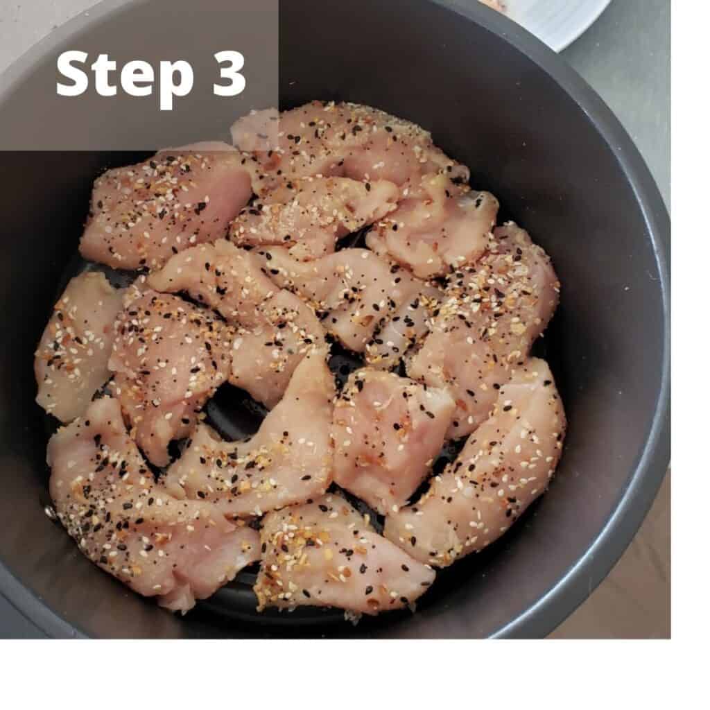 Steps to make the chicken tenders. 