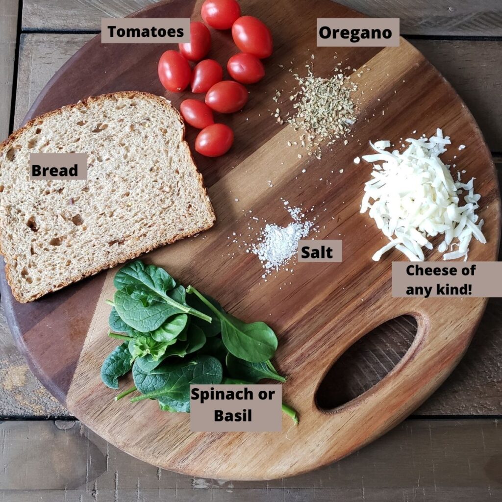 Ingredients For Pizza toast.