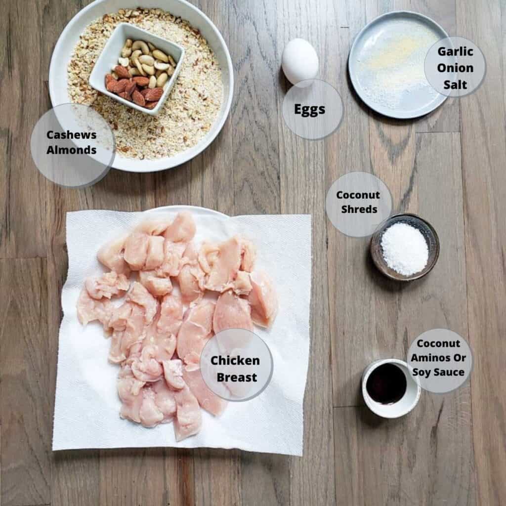 ingredients for the crispy chicken. 