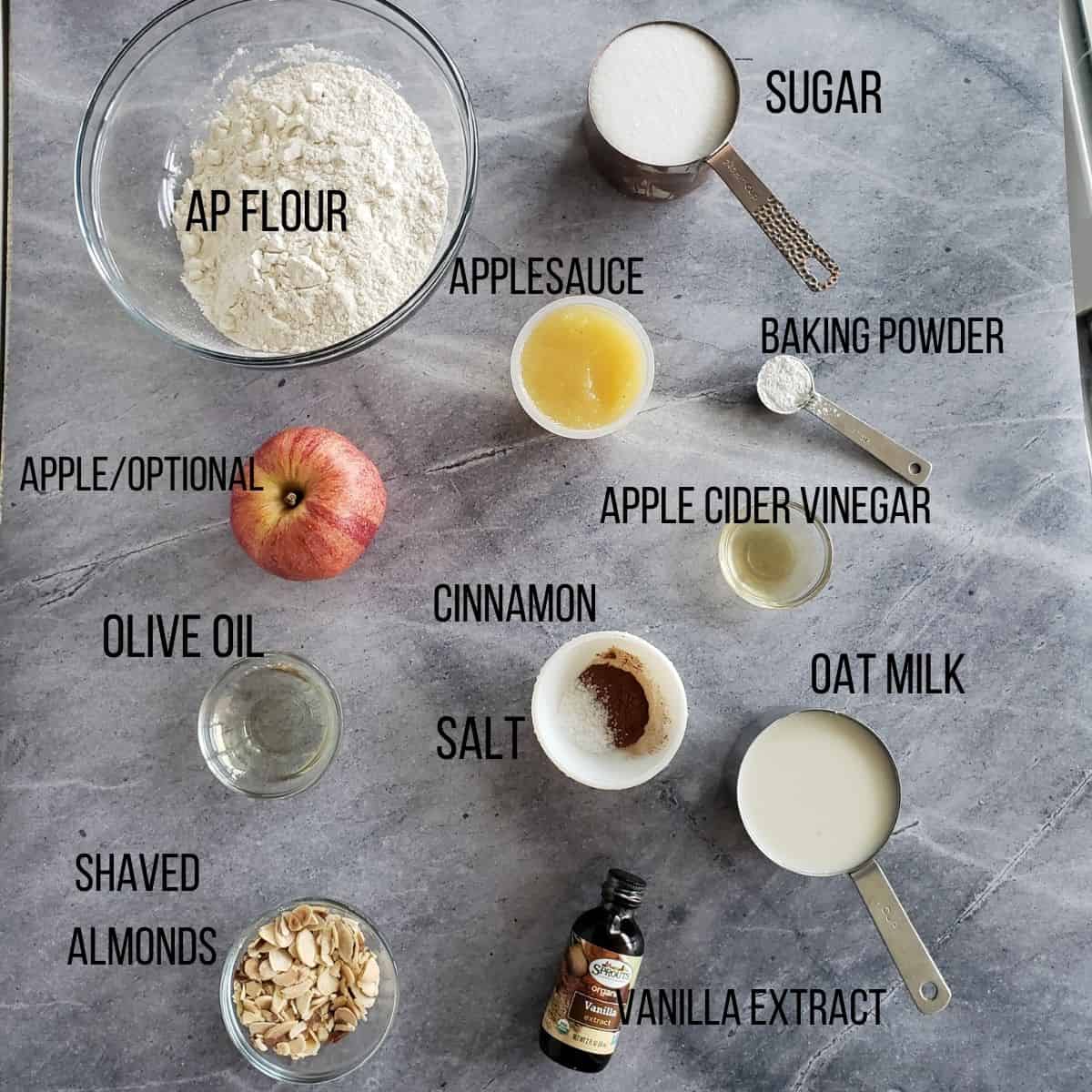 Apple cake ingredients. 