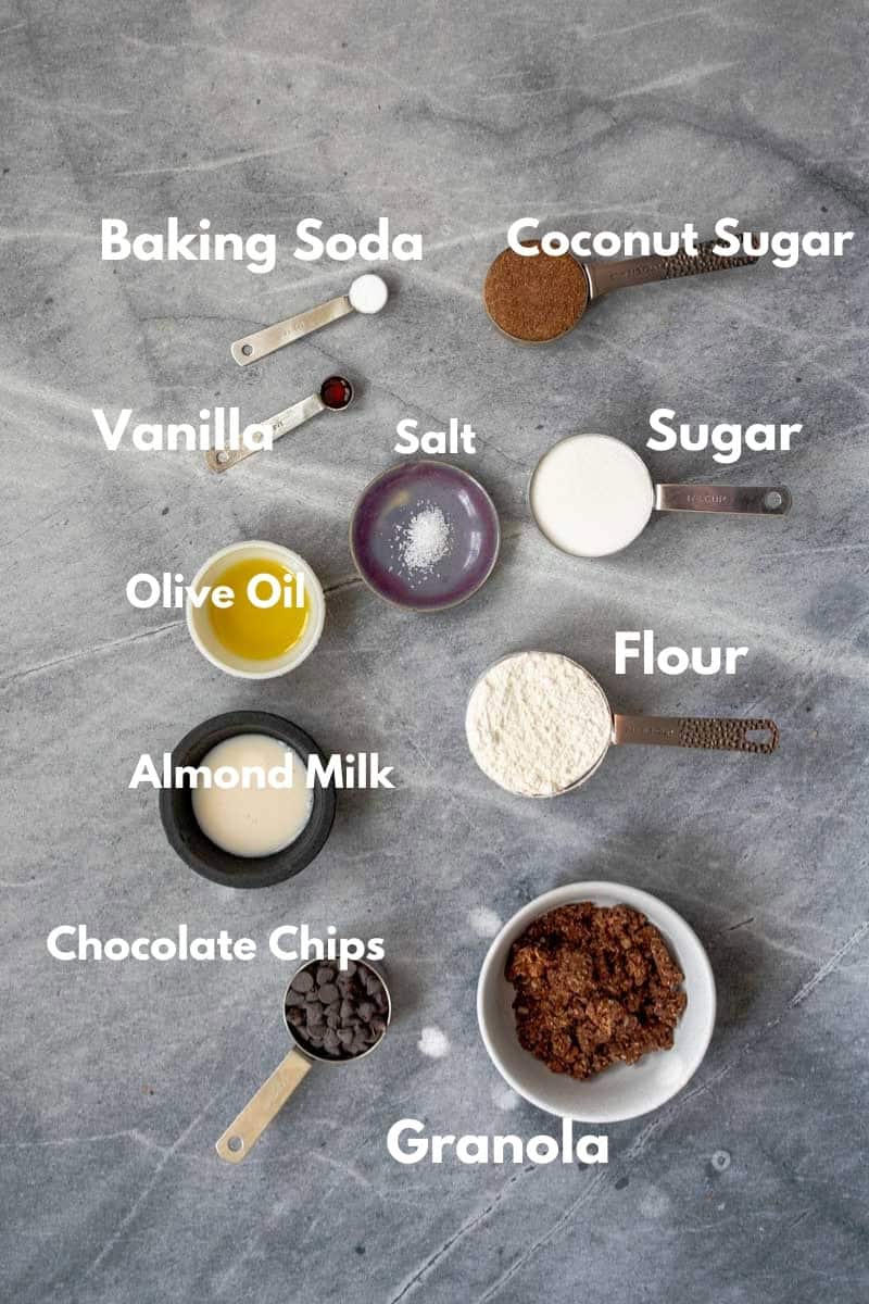 Ingredients for granola cookies.