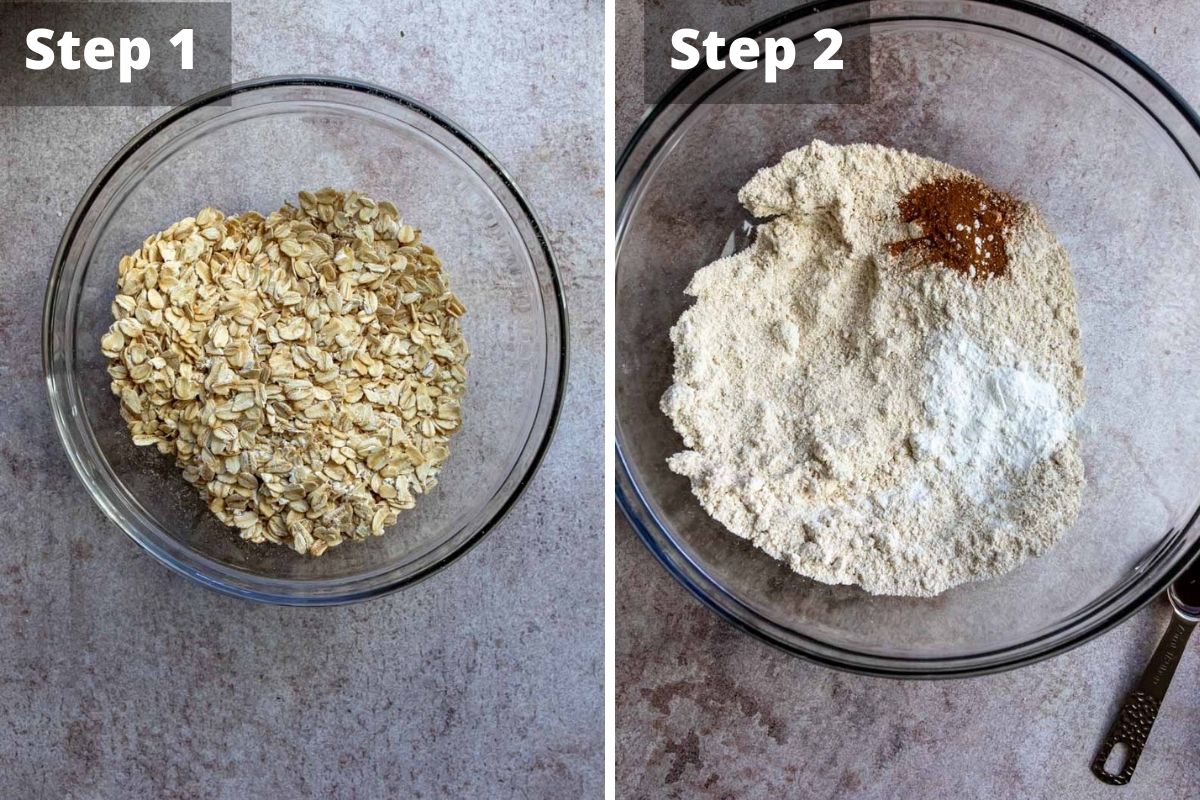 Steps to make apple waffles.