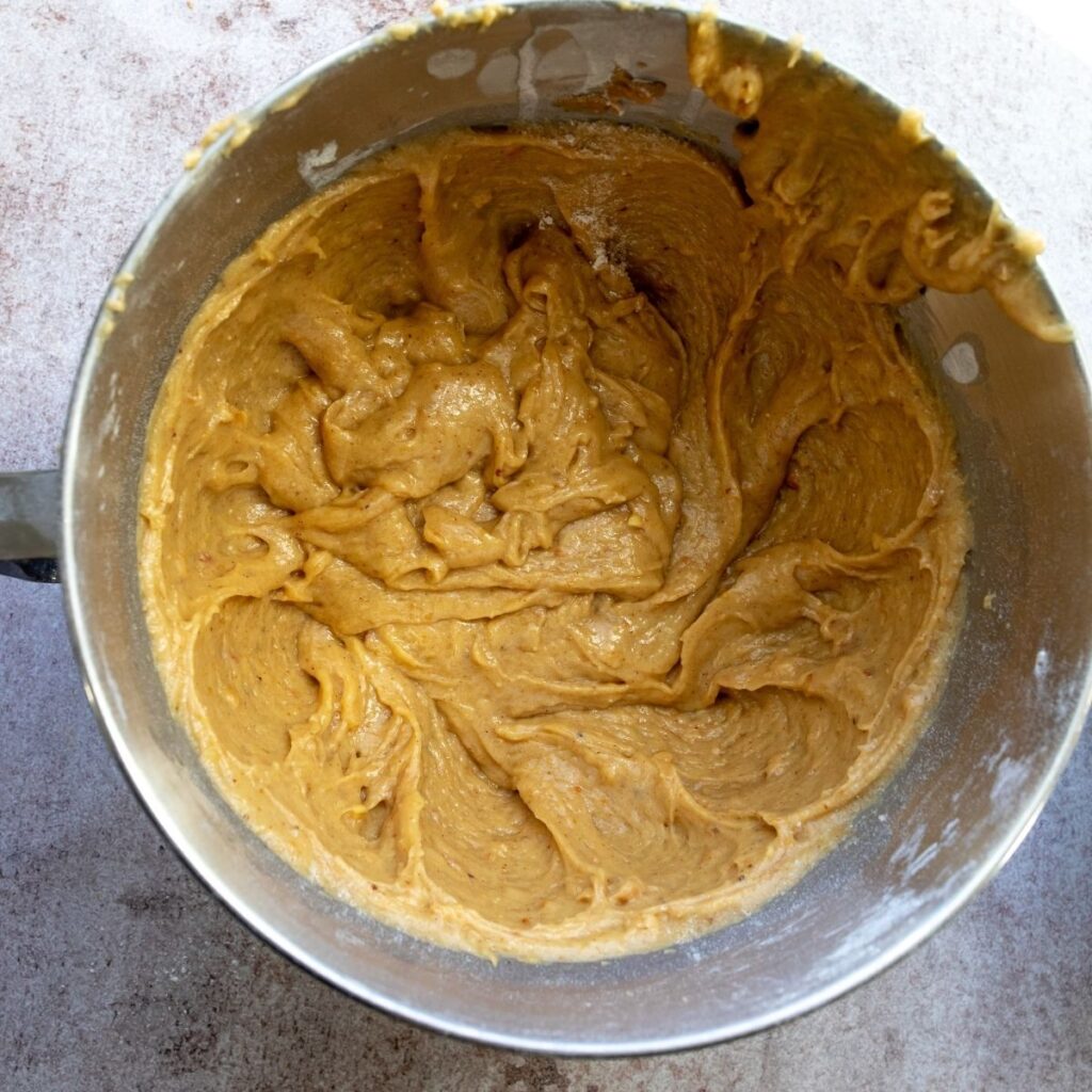 Photo of peanut butter bread mix before baked.