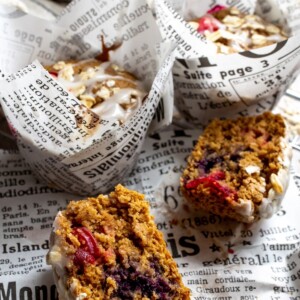 Blueberry Cranberry Oat Muffins
