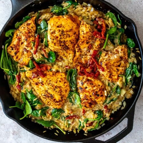 Chicken And Orzo Skillet