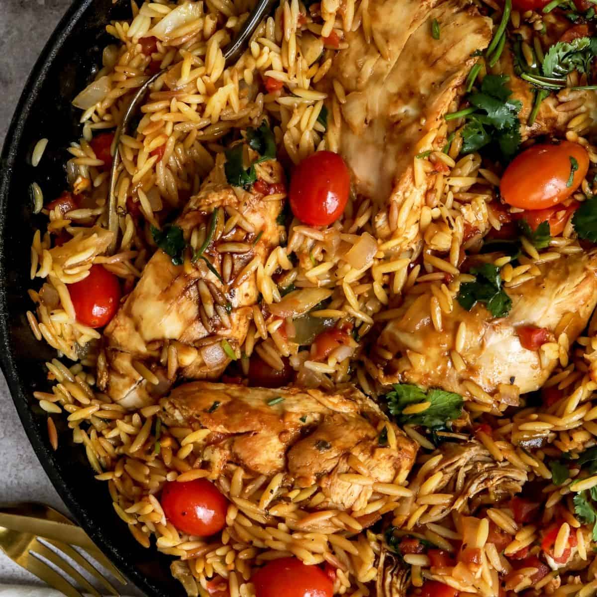 Chicken And Orzo Skillet