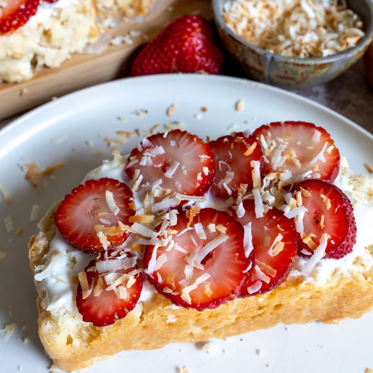Coconut Bread With Strawberries