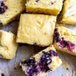 Close up shot of vegan cornbread