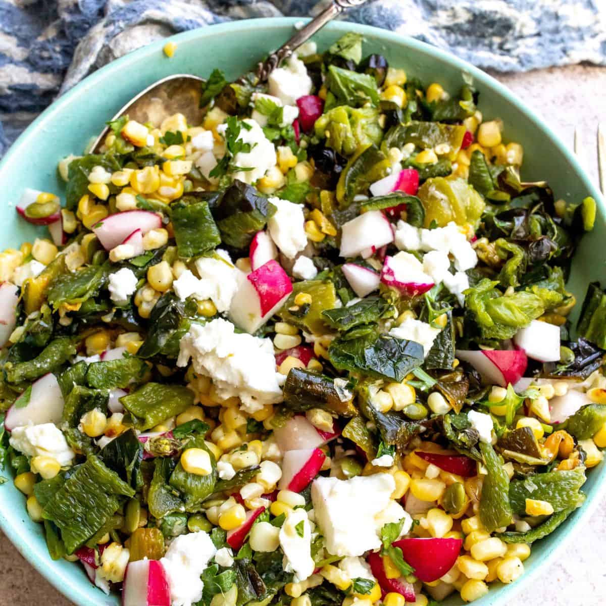 Roasted Corn Salad With Poblano Peppers