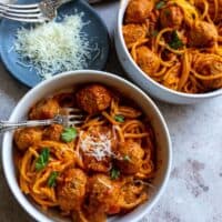 Baked spaghetti and Meatballs