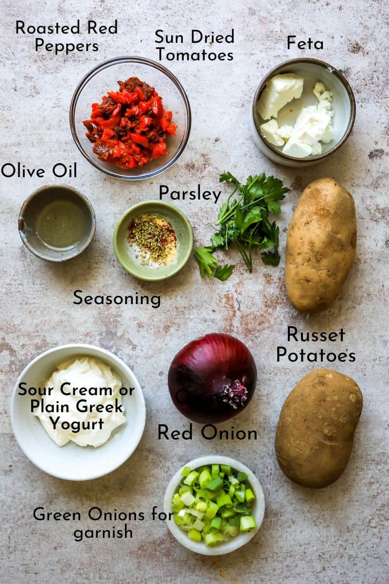 Loaded Baked Potato, Mediterranean-style