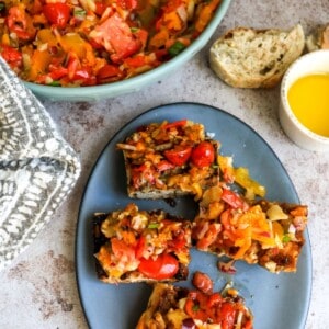 Balsamic Bruschetta With Roasted Peppers