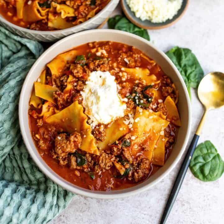 One Pot Lasagna Soup