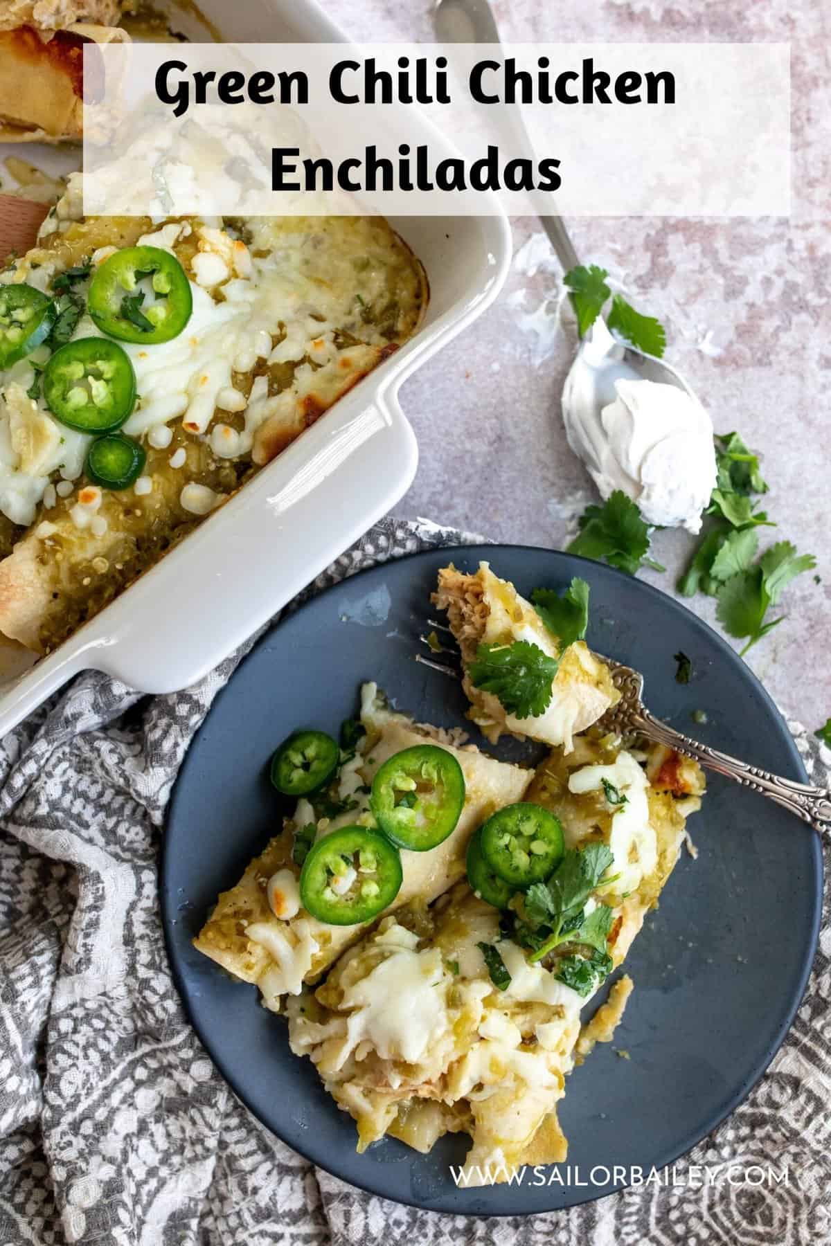 Green Chili Chicken Enchiladas