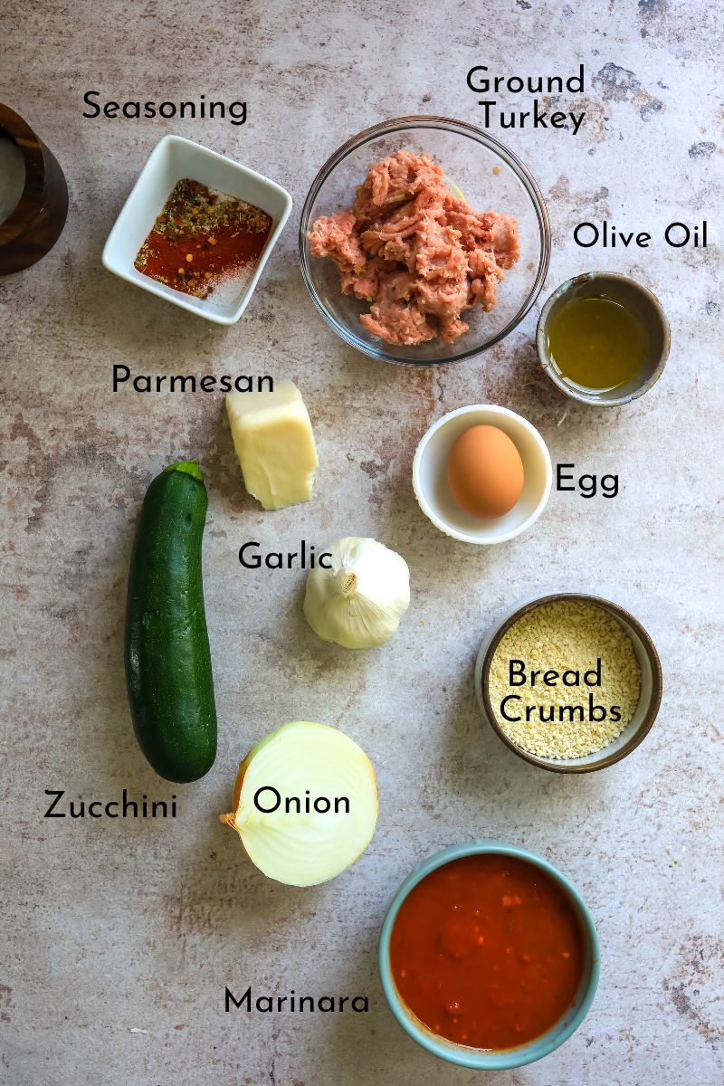 Ground Turkey Meatballs ingredients. 