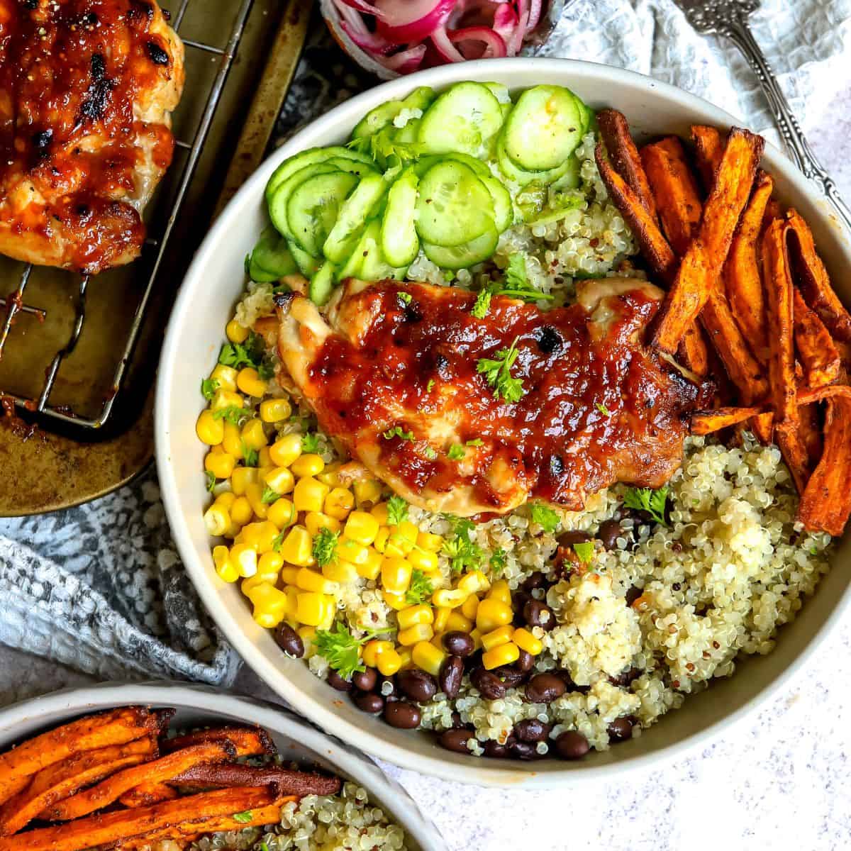 Baked BBQ Chicken Thighs - Basil And Bubbly