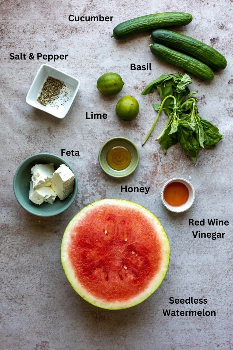 Ingredients needed to make this recipe on a counter in small bowls and dishes. 