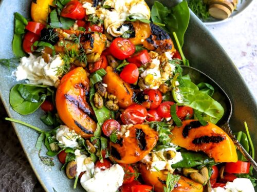 Grilled Peach And Burrata Salad Grilled Peach And Burrata Salad