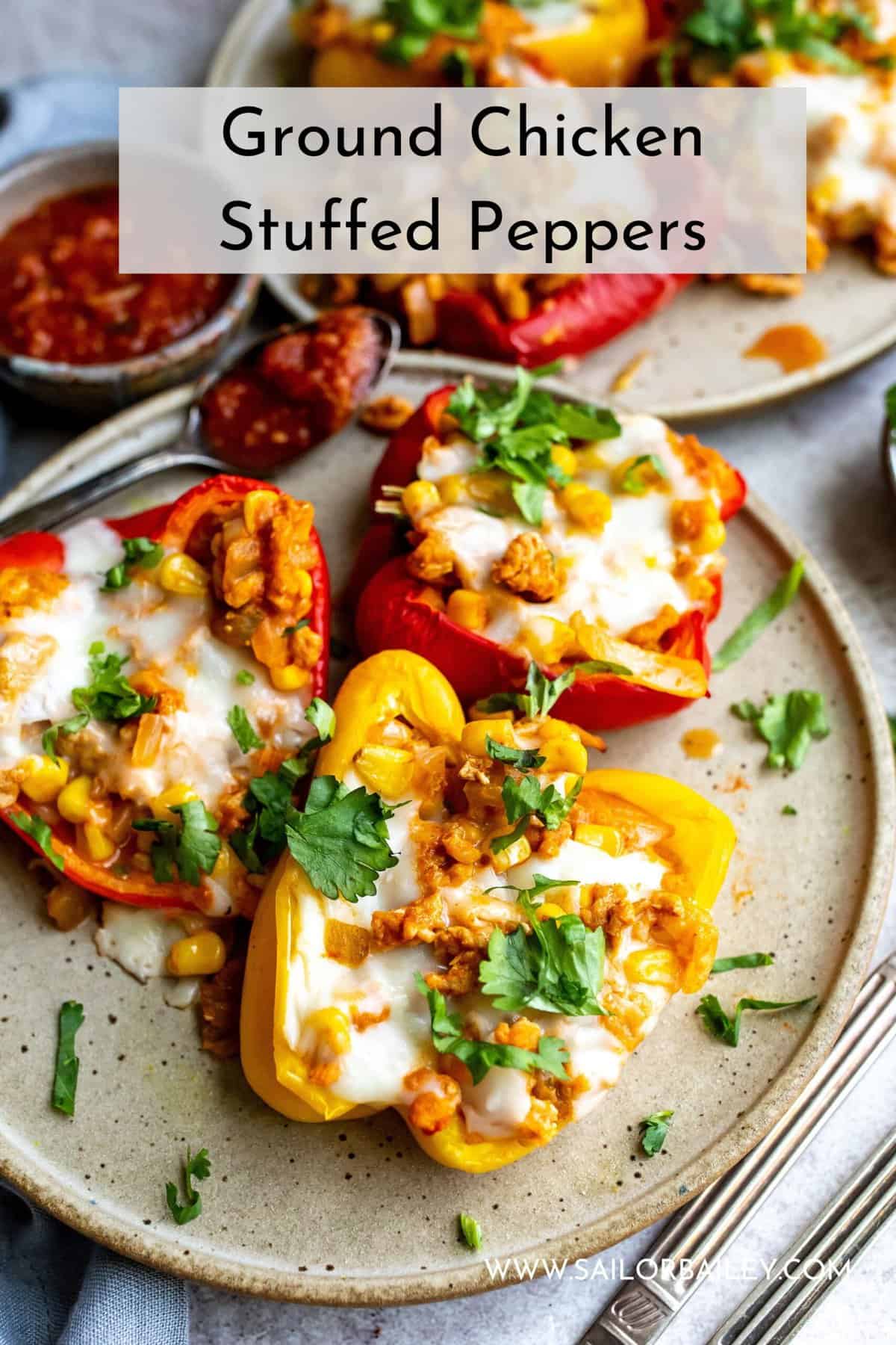 Ground Chicken Stuffed Bell Peppers Sailor Bailey