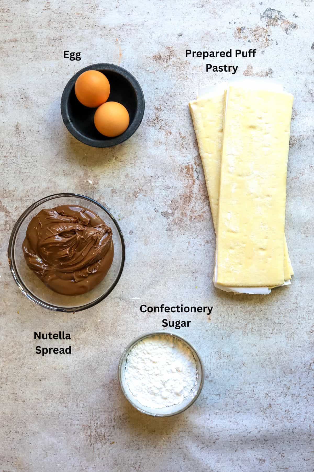 Ingredients needed to make the recipe on a counter. 