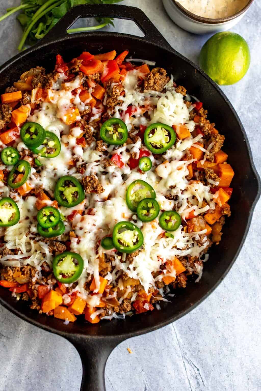 Ground Beef & Sweet Potato Southwest Skillet Sailor Bailey