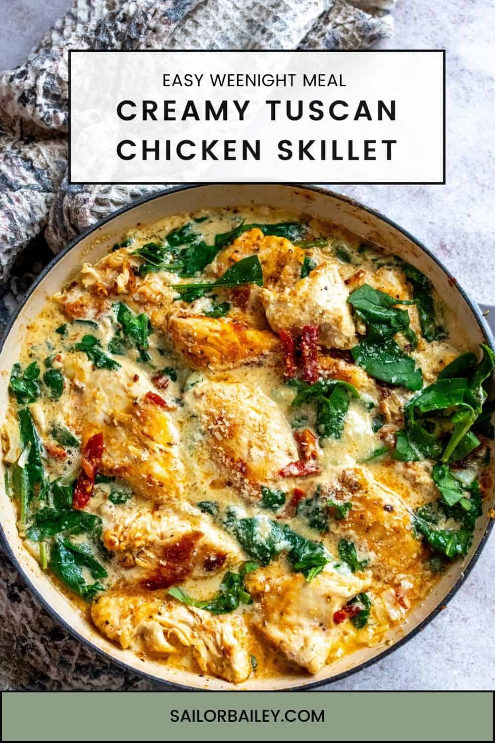 Tuscan Chicken Skillet Sailor Bailey 1730