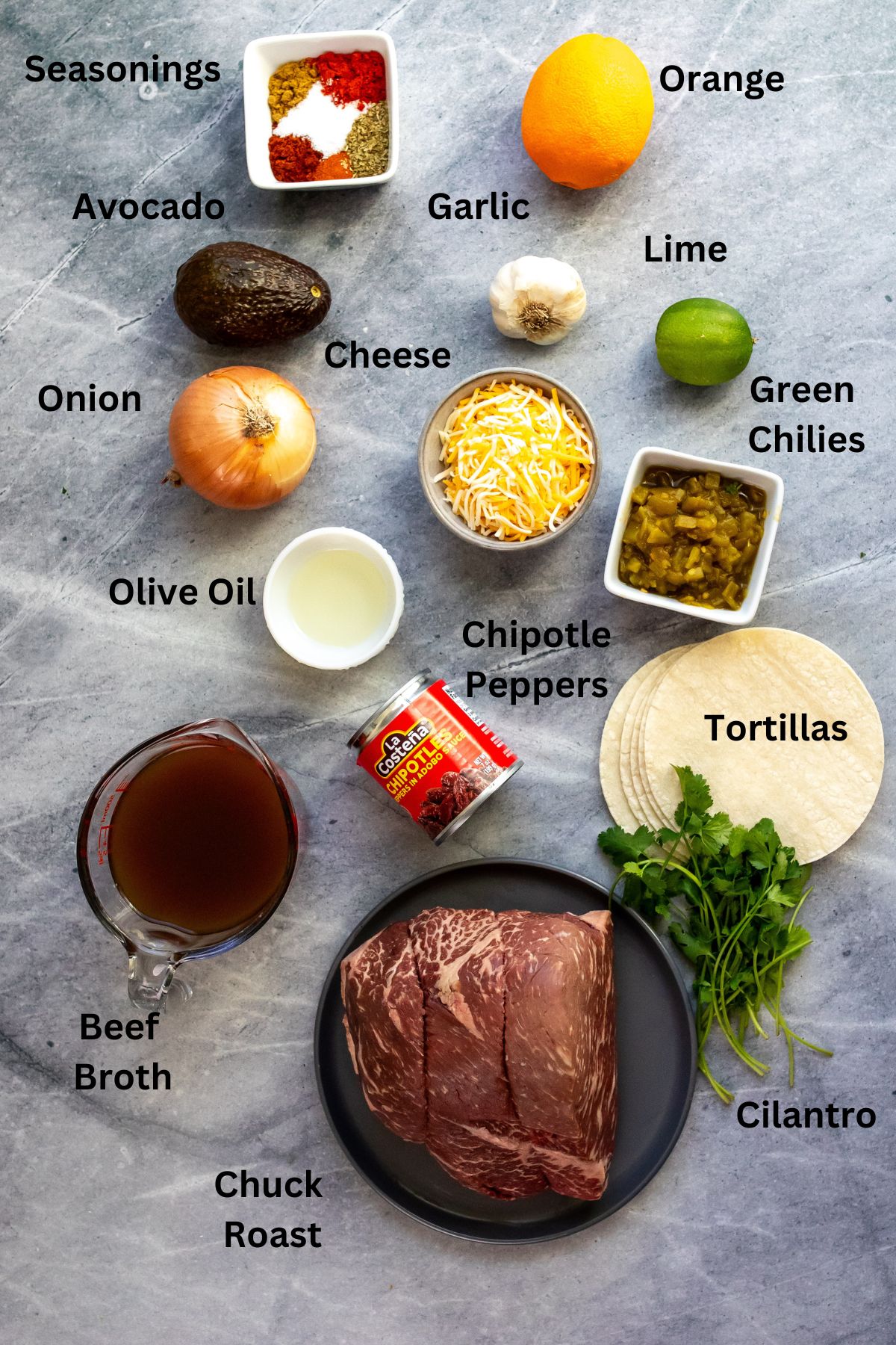 Ingredients needed to make this recipe in small bowls and plates on a counter. 