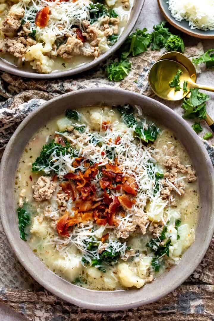 Healthier Crockpot Zuppa Toscana - Sailor Bailey