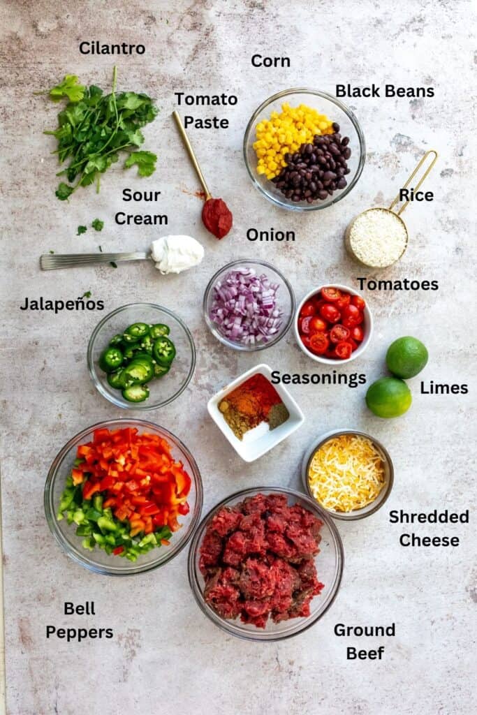 Ground Beef Burrito Bowls - Sailor Bailey