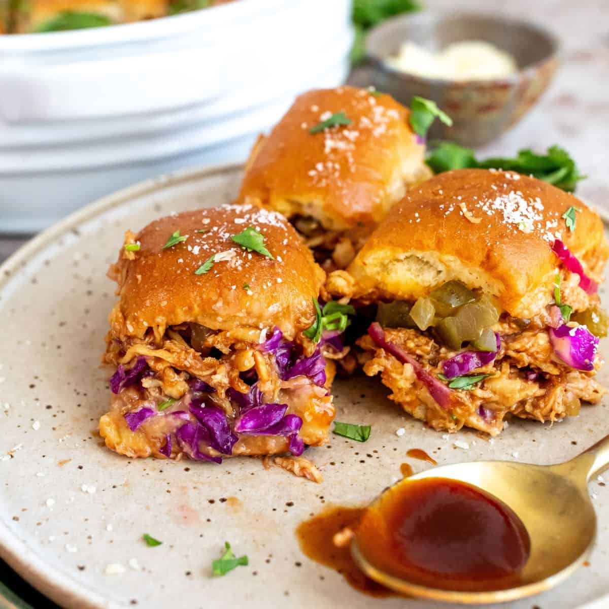 BBQ Chicken Sliders [sailorbailey.com]