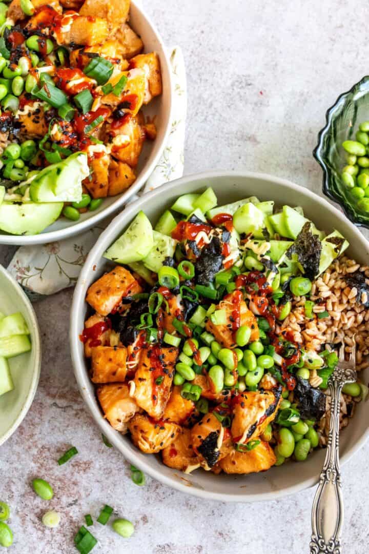 Teriyaki Salmon Rice Bowls