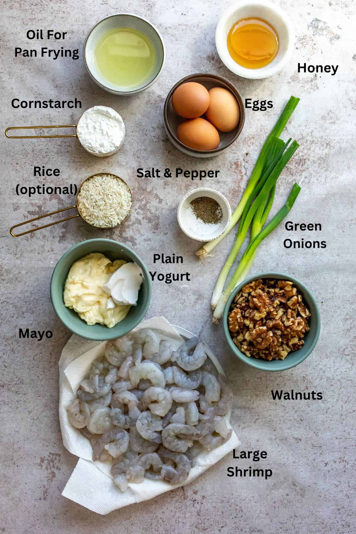 Overhead shot of ingredients on a counter. 