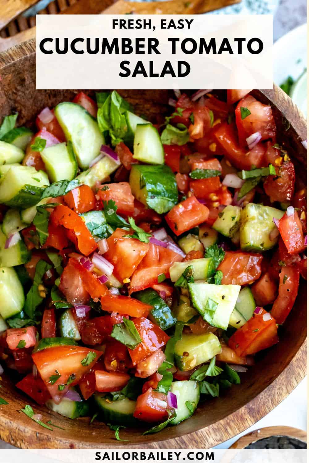 Cucumber With Tomato Salad - Sailor Bailey