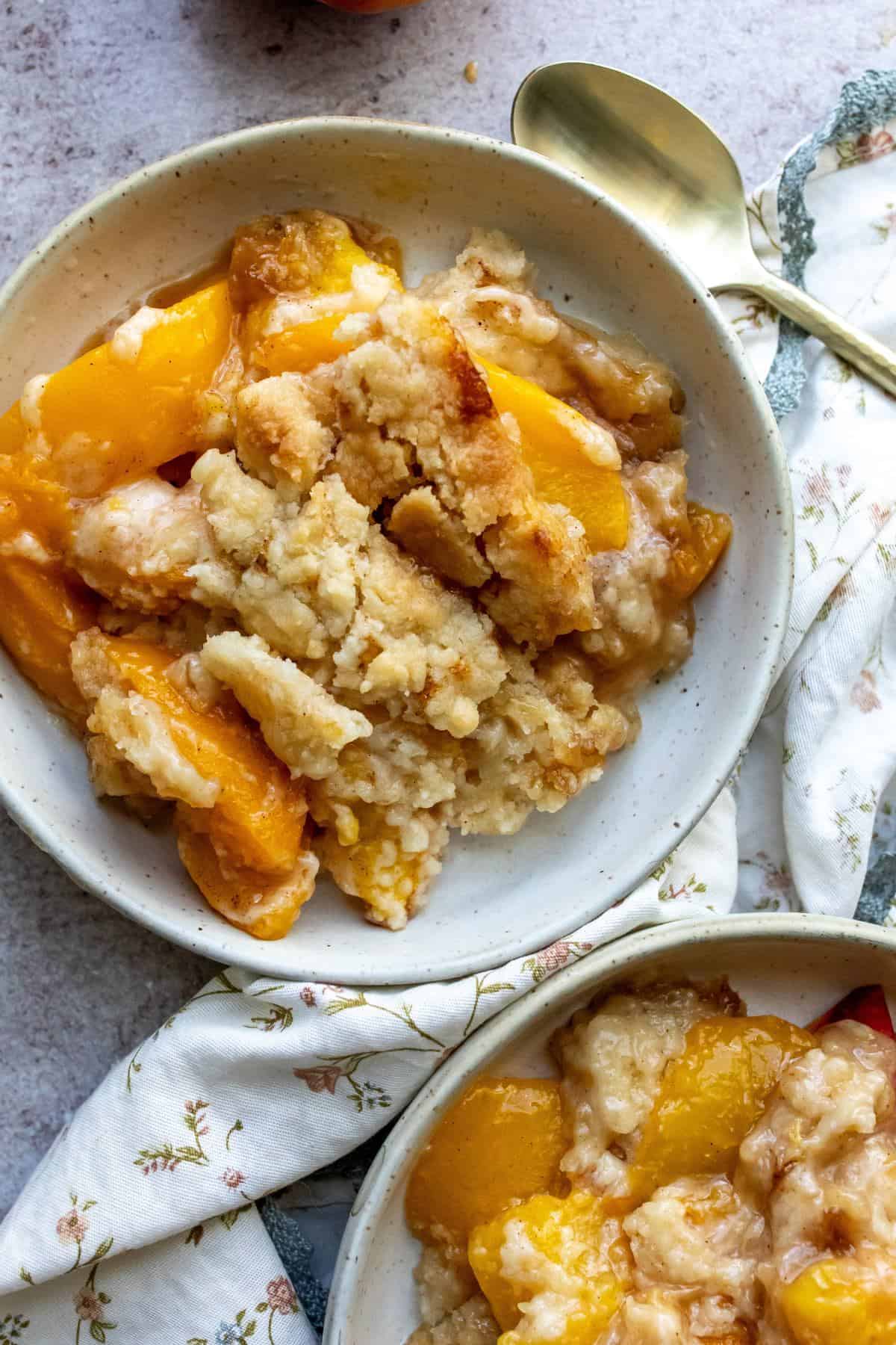 Peach Cobbler with Cake Mix - Sailor Bailey