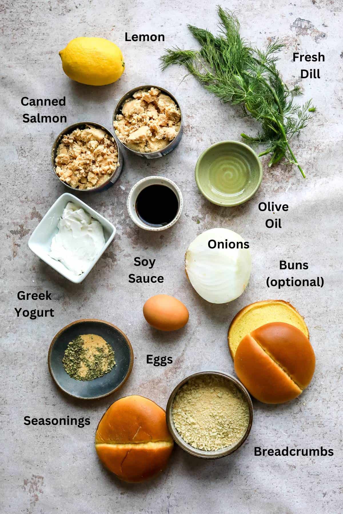 Ingredients to make this recipe on a counter in small bowls. 