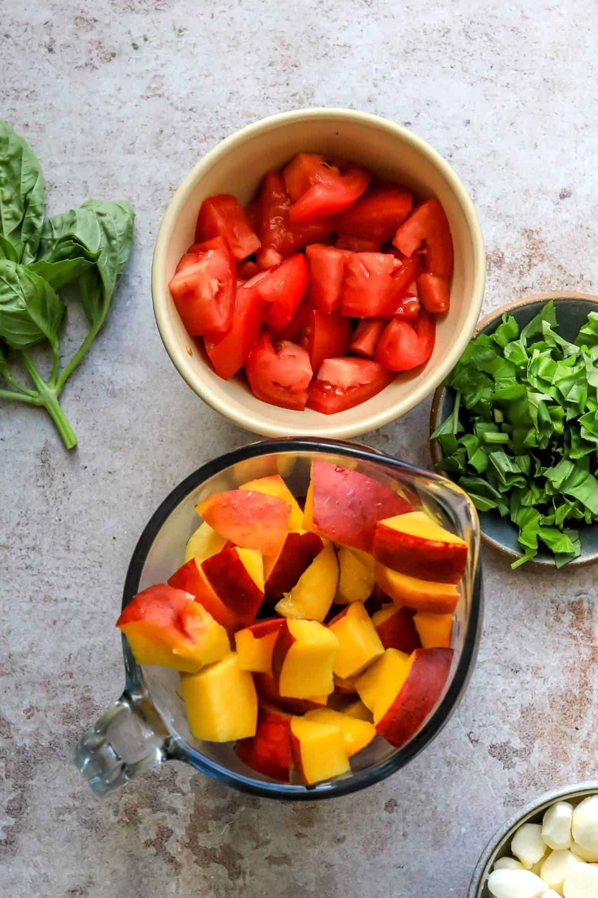 small bowls with ingredients in them. 