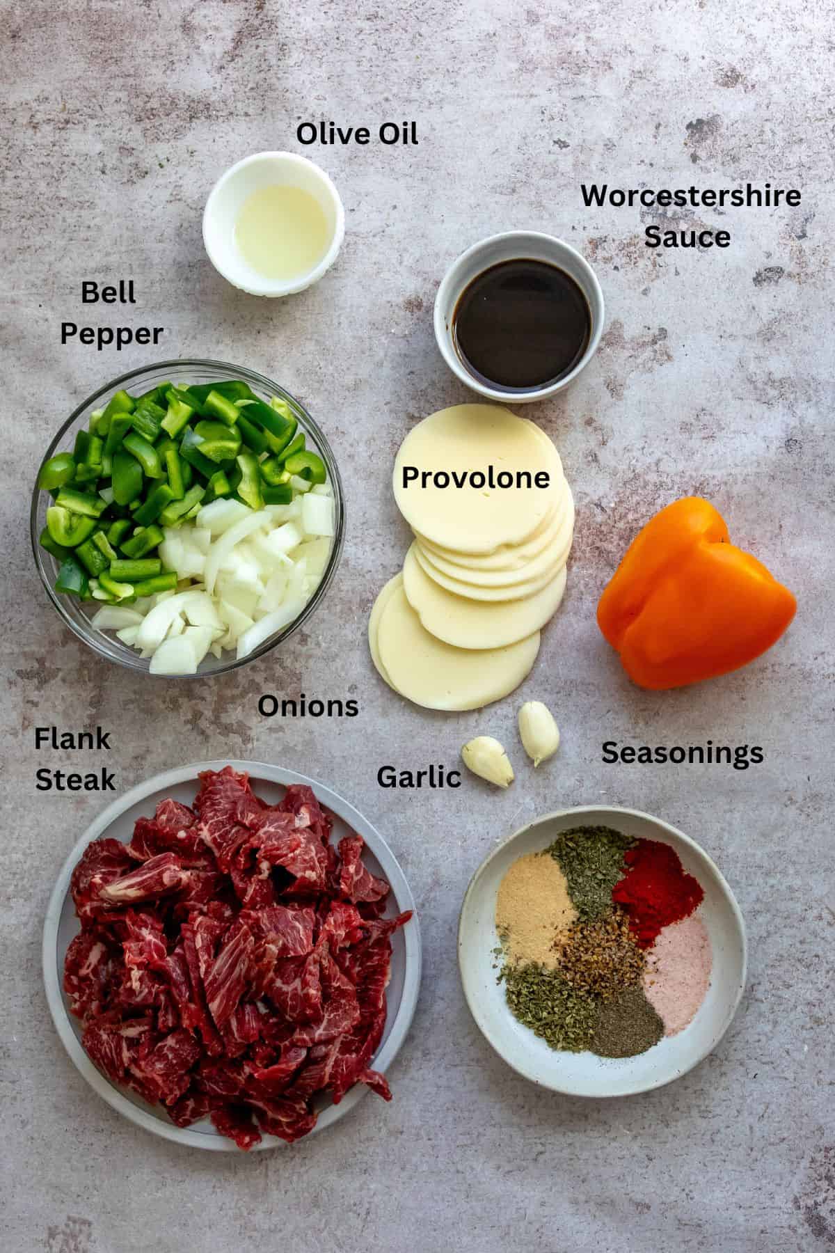 Ingredients to make this recipe on a counter in small bowls. 