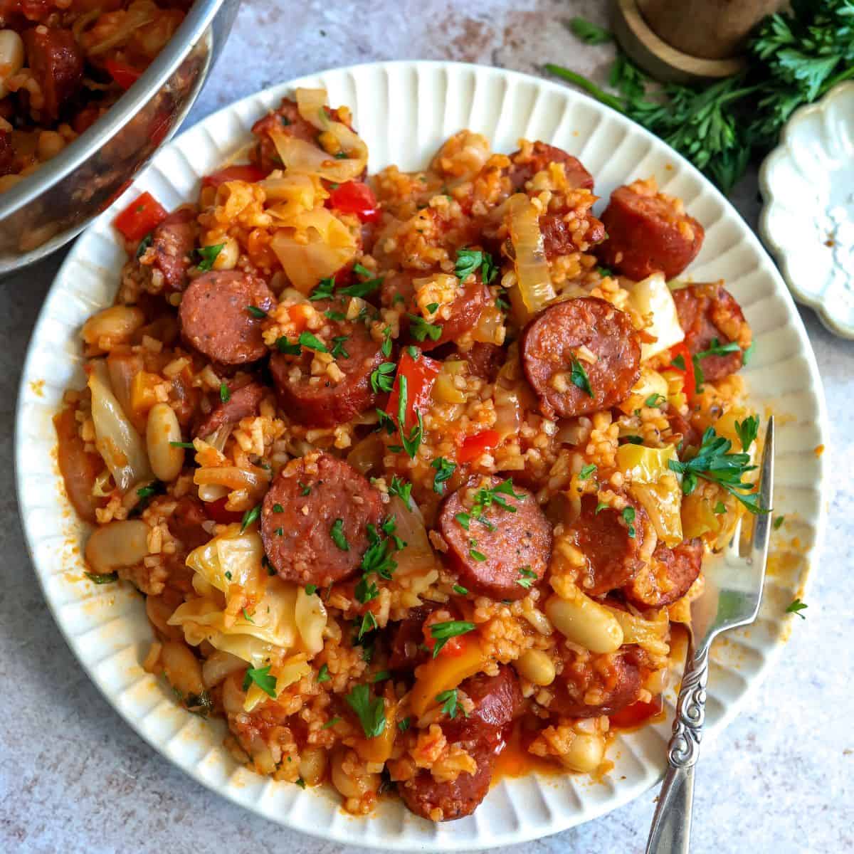 Slow Cooker Sausage Casserole - Sailor Bailey