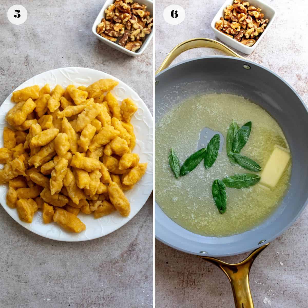 An image of making the brown butter sauce.