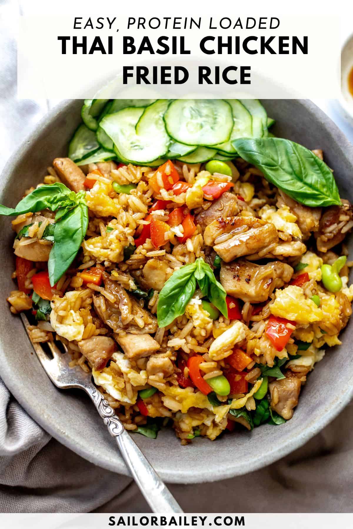 Thai Basil Fried Rice {With Savory Chicken}- Sailor Bailey